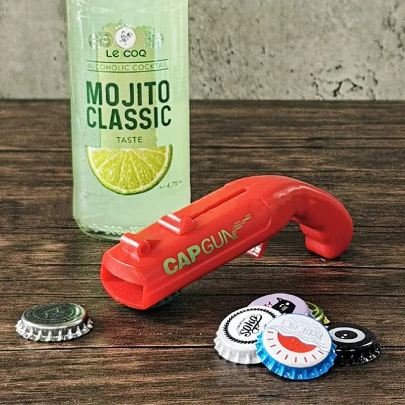 Cap Gun Beer Bottle Opener — Portable Launcher Bar Tool