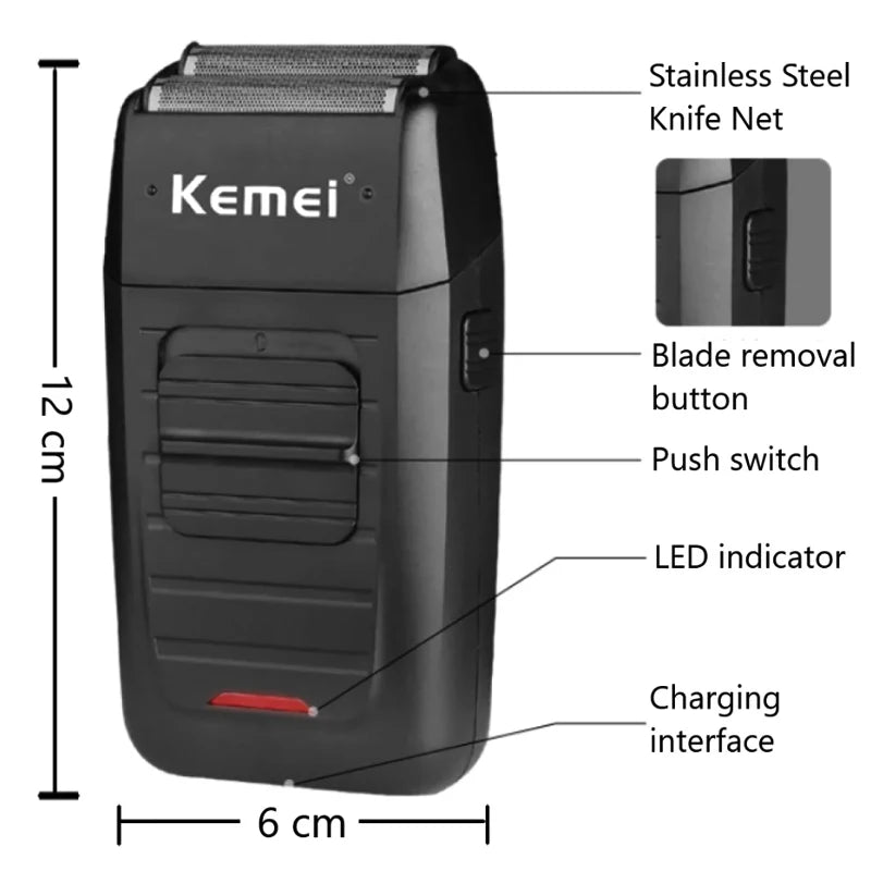 Kemei KM-2296 / KM-2299 / KM-1102 Professional Hair Clipper Kit – USB Rechargeable, 180-Min Runtime