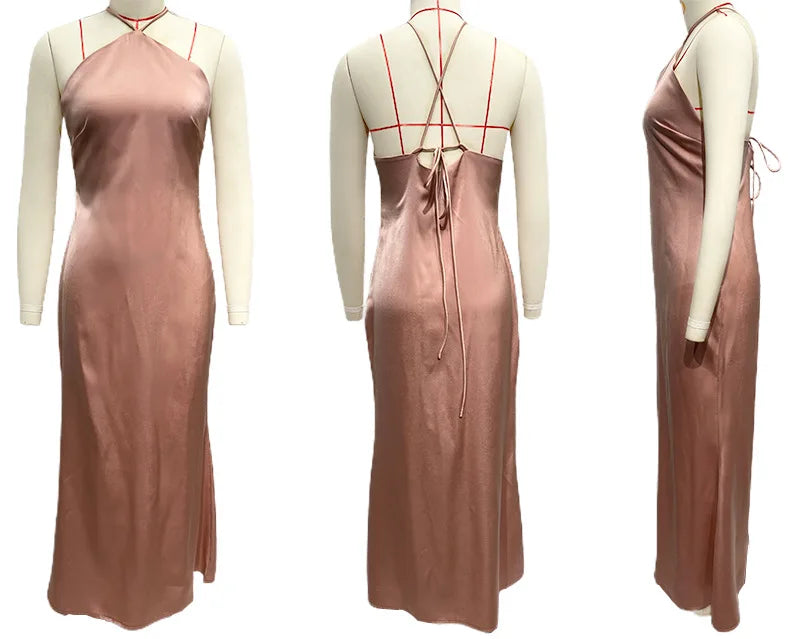 Sleeveless Backless Slim Maxi Party Dress — Sexy Solid Temperament Formal Dress