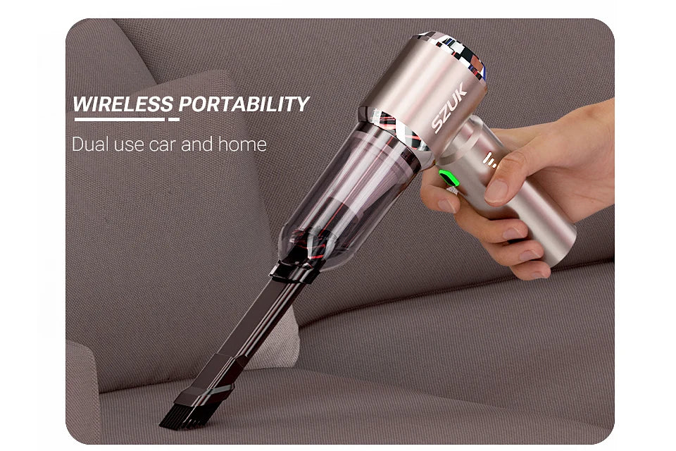 SZUK C012MAX Cordless Car Vacuum Cleaner – Strong Suction Wireless Handheld & Air Blower