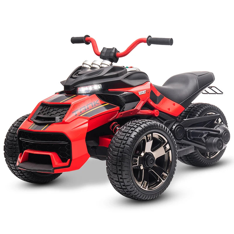 12V Kids Ride-On ATV – Three-Wheel Electric Toy with Lights