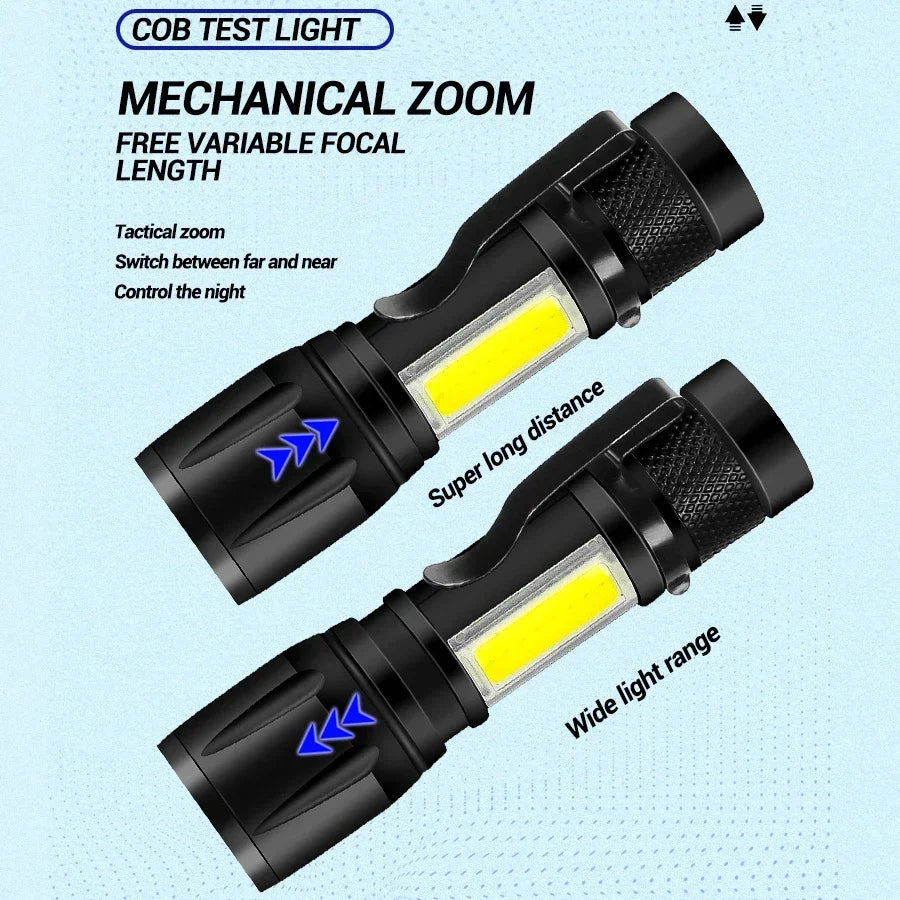 Mini Torch LED Rechargeable Flashlight — High Power USB Charging Waterproof Camping Lantern