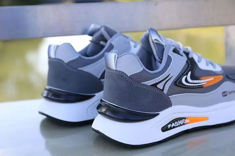 Men's Lightweight PU Leather Casual Sneakers – Breathable Tennis & Running Shoes