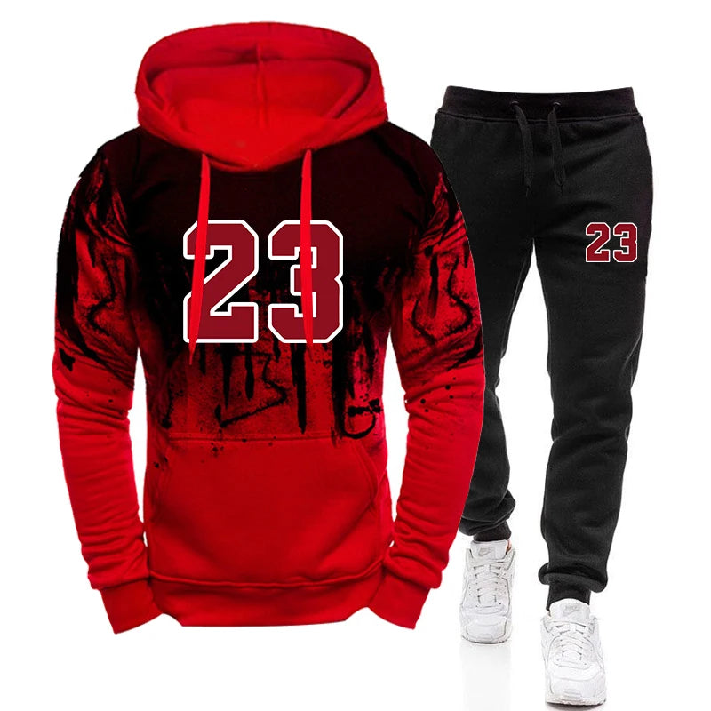 Men's Casual Hoodie & Sweatpants Set – Comfortable Autumn Winter Daily Sport Jogger Suit