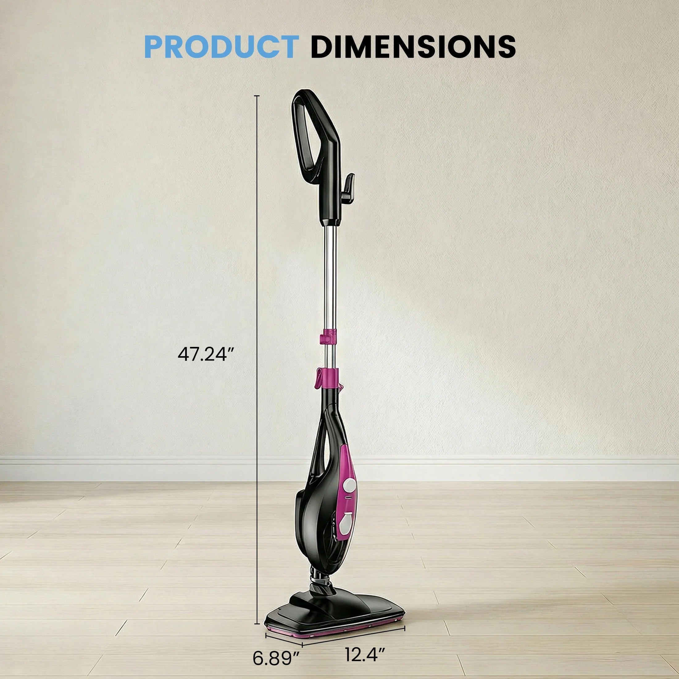 JHK 10-in-1 Steam Mop — 1550W Detachable Handheld Steam Cleaner, 16FT Cord, 2 Washable Pads for Floors & Multi-Surface