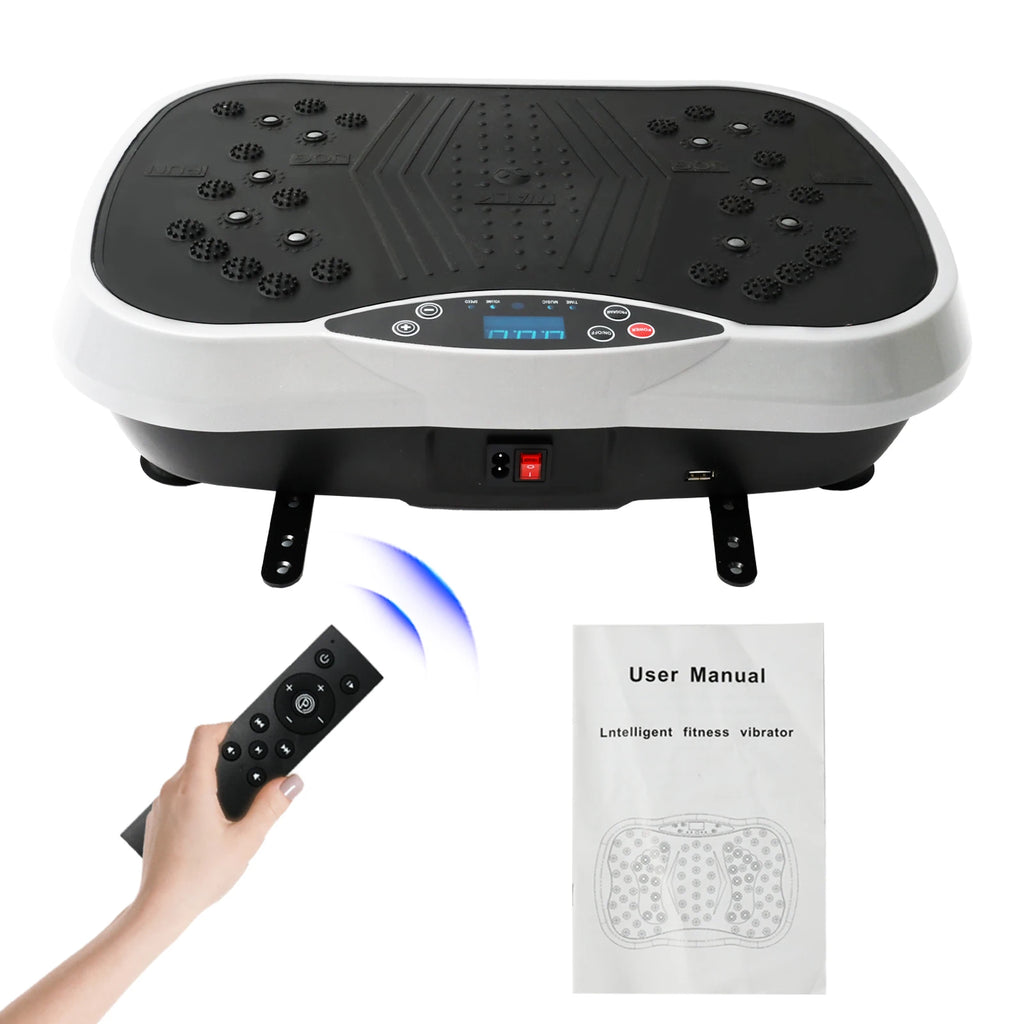 Vibration Plate Exercise Machine — 200W Full-Body Platform with 99 Speed Levels, Resistance Bands & Remote