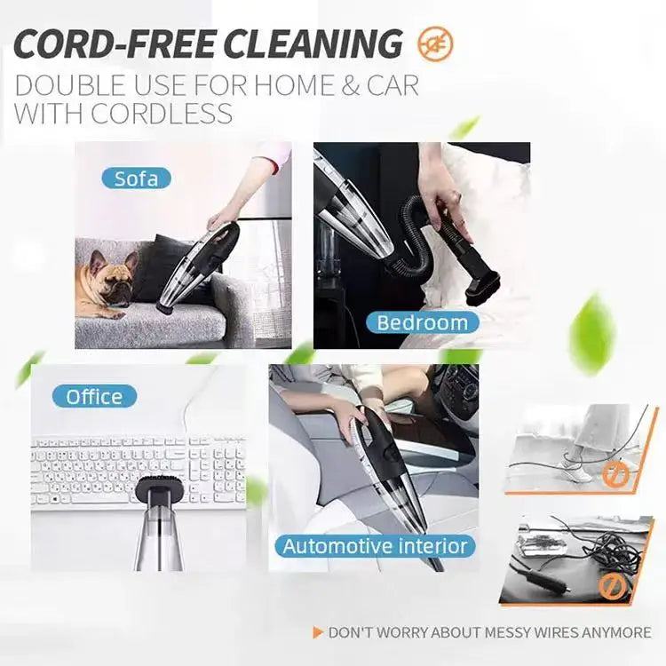 Portable Wireless Handheld Vacuum Cleaner – Powerful Suction for Car, Home & Pet Hair