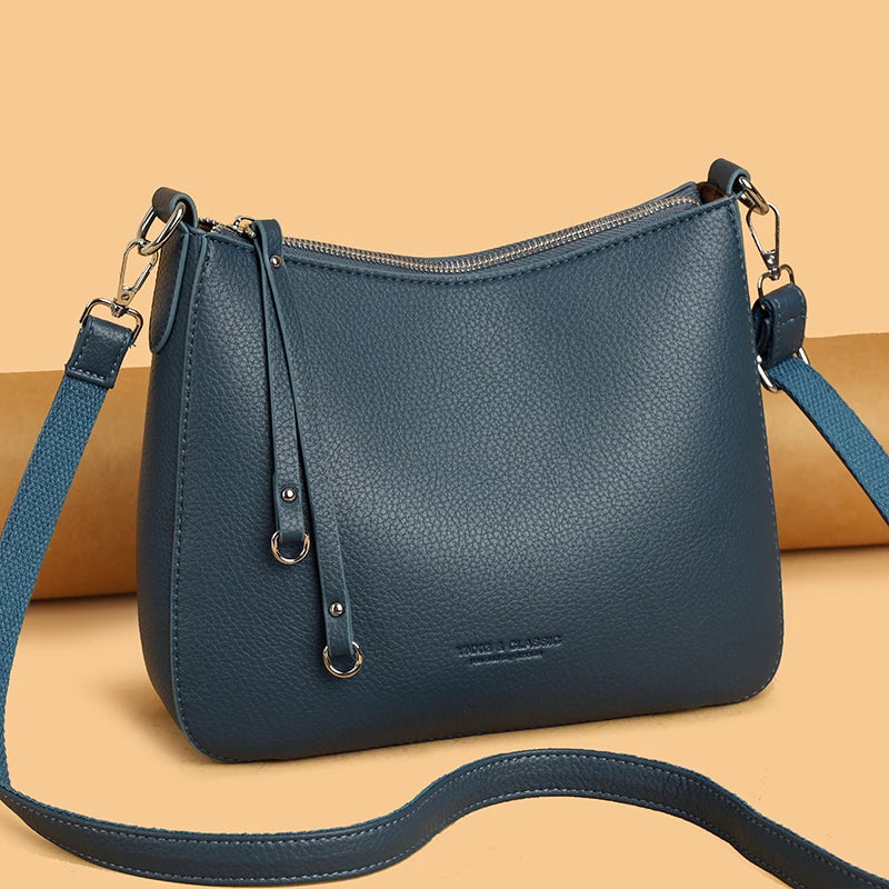 Luxury PU Letter Detail Shoulder Crossbody Tote Bag – Large Capacity Messenger Handbag for Women