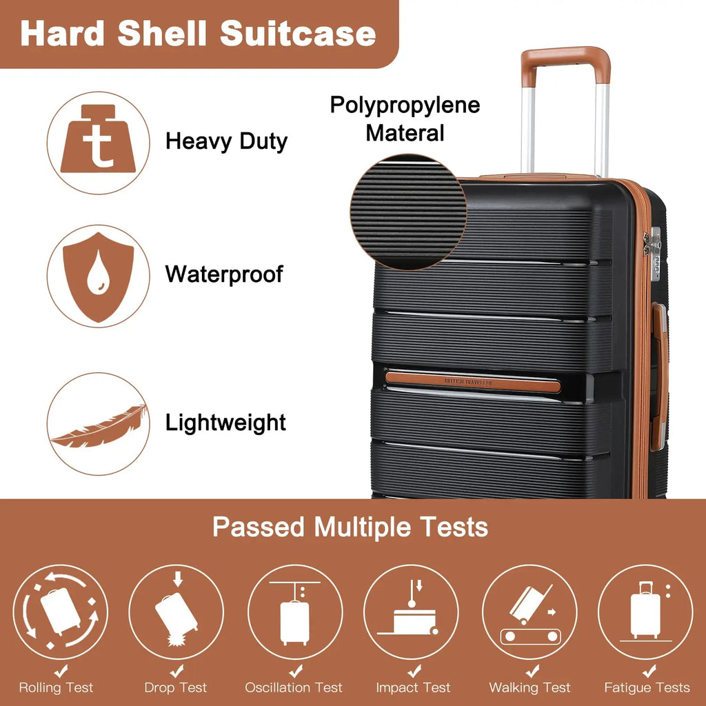 British Traveler PP Luggage – 8 Spinner Wheels & TSA Lock