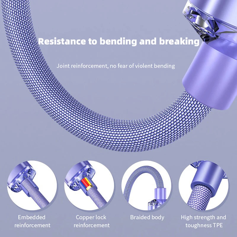 120W. Braided. Any Length. — USB-C to USB-C 120W Super Fast Charging Cable | 0.25m, 1m, 1.5m & 2m, Samsung, Xiaomi, Huawei, Realme, Blue, Black & Purple