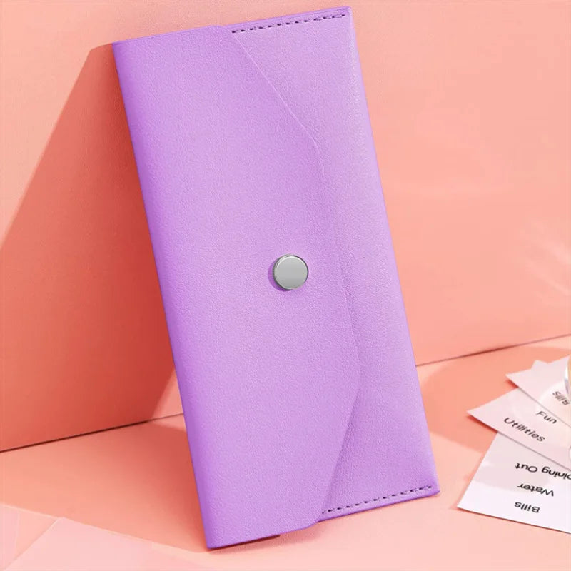 Ultra-Thin Cash Envelope Wallet – Waterproof PU Leather Money Organizer & Card Holder