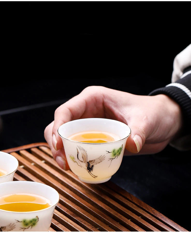 Porcelain Teacup Set – Six 60ml Tea Tasting Cups