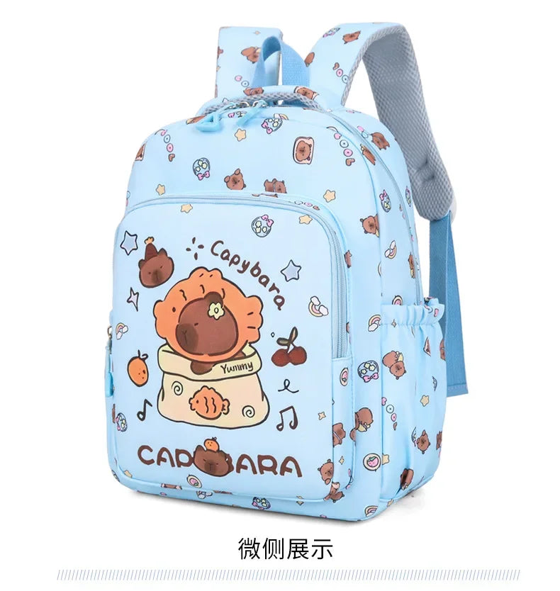Capybara Backpack Set – Three-Piece Nylon School Set
