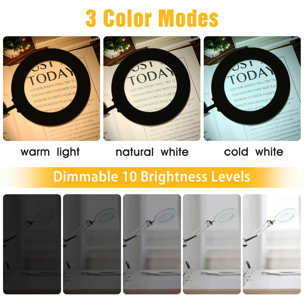 72-LED Illuminated Magnifier with 3-Color Lighting