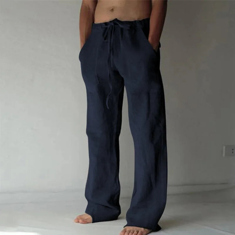Men's Cotton Linen Casual Pants — Lightweight Breathable Trousers