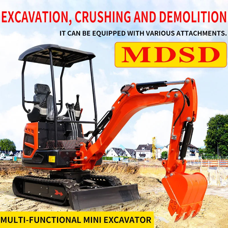 2 Ton Mini Excavator – Kubota/Yanmar Engine Compact Crawler Digger with Rubber Track