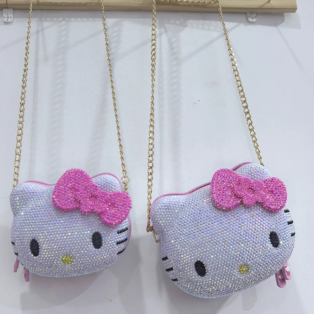 Handmade Rhinestone Crystal Crossbody Bag – Kawaii Kids Girls Handbag Birthday Gift