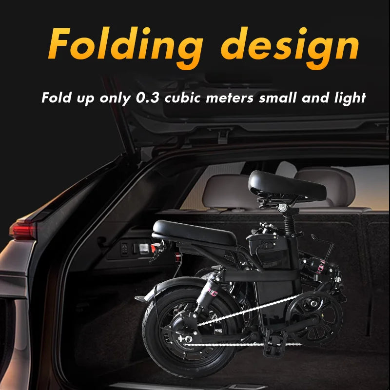 K100 400W Foldable Electric Bike — 48V 14-Inch