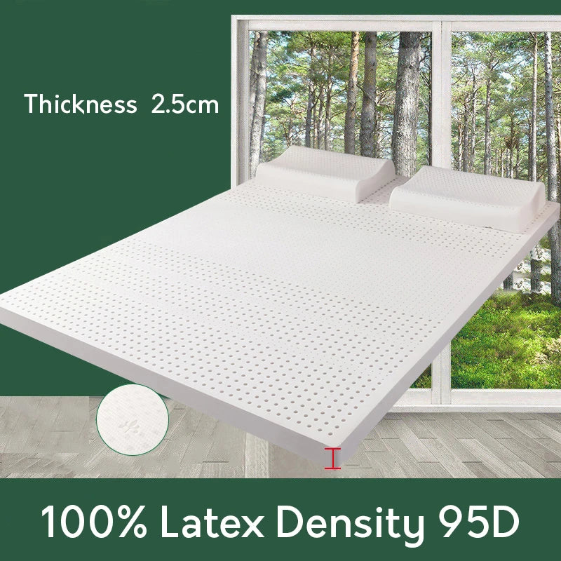 100% Natural Latex Mattress – Thailand Imported, 10cm Thick, 1.2/1.5/1.8m Sizes