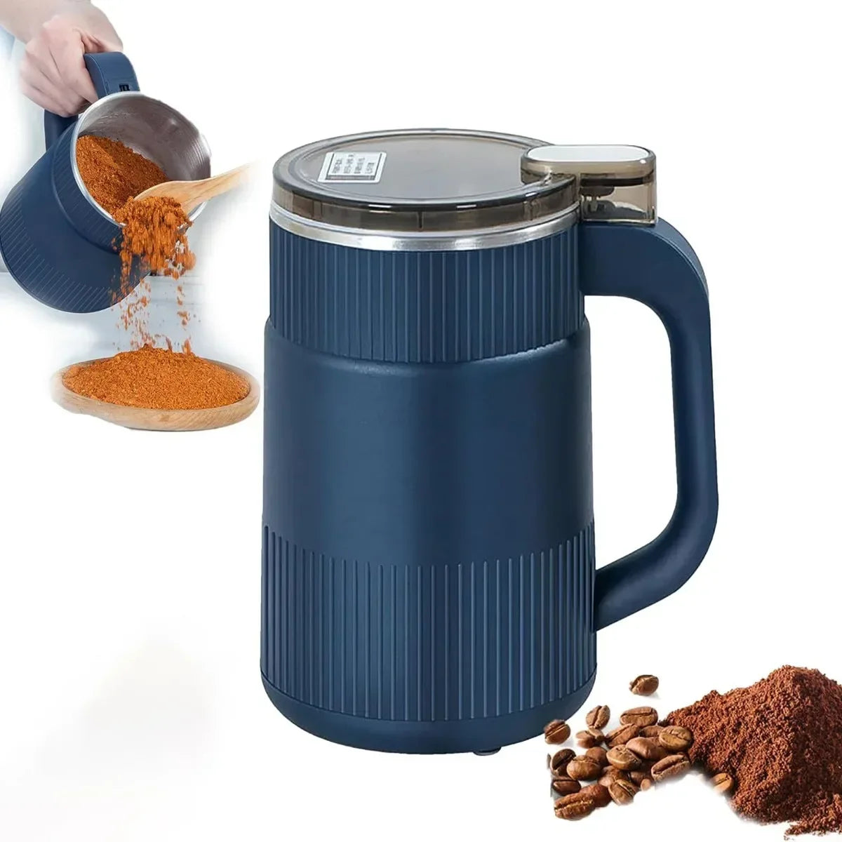 Electric Coffee & Grain Grinder – 500ml Stainless Steel, Beans, Grains & Spice Mill for Kitchen