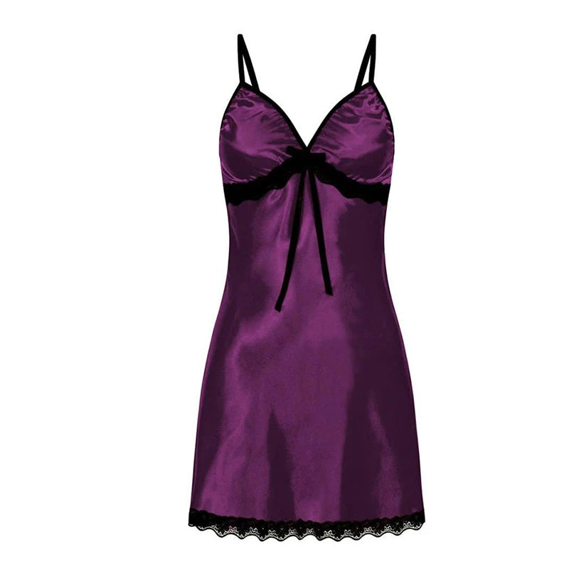 Women's Lace Suspender Nightgown | Sleeveless V-Neck Pajama Dress Multi-Color