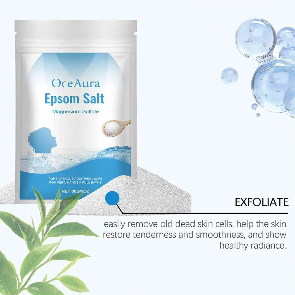 Epsom Salt Magnesium Sulfate Bath Soak 30g – Muscle Relief, Exfoliating & Deep Moisturizing