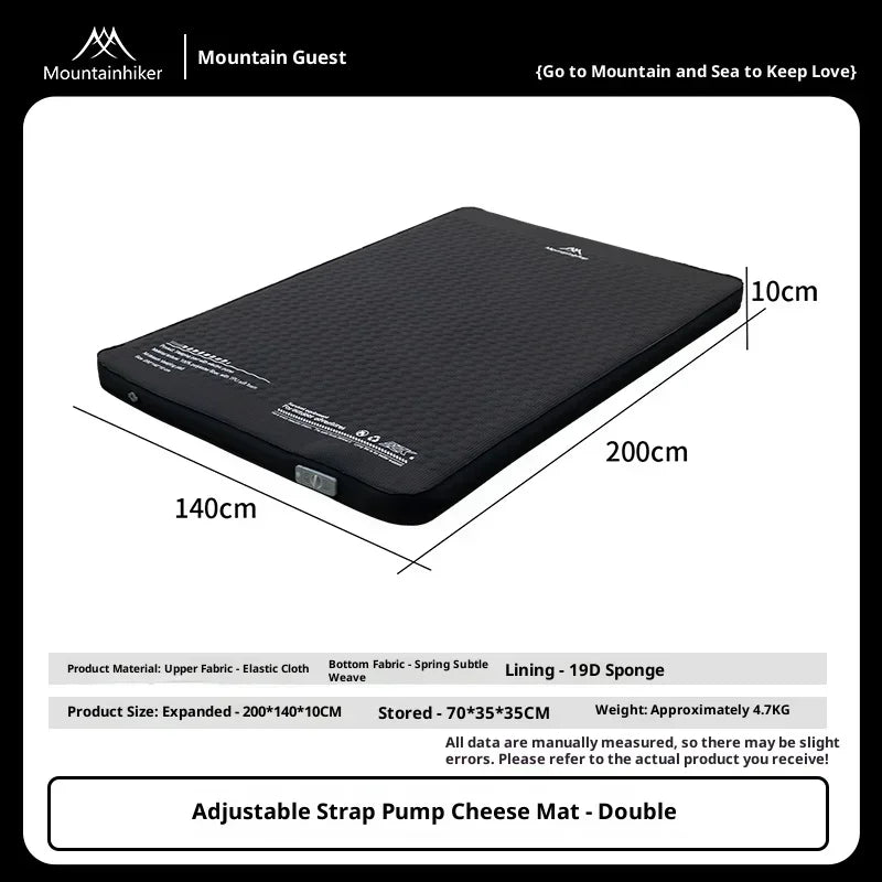 Thickened Sponge Camping Mattress – Portable Outdoor Pad with Integrated Air Pump, Self-Inflating