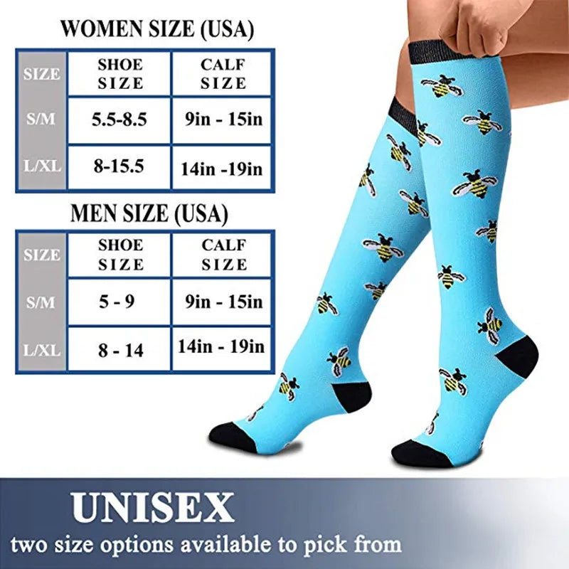Knee High Compression Stockings 20-30mmHg – 6 Pairs Sports, Medical, Varicose Veins, Pregnancy, Edema & Diabetes
