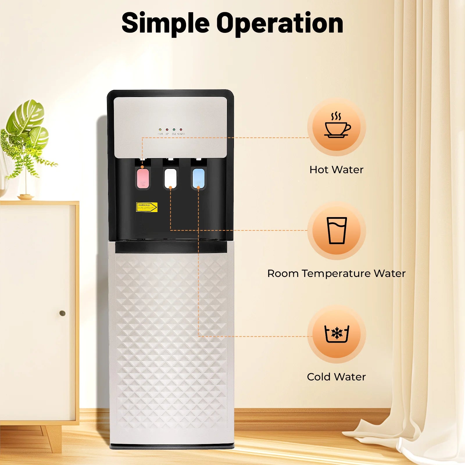 Bottom-Loading Hot & Cold Water Dispenser — Standing Water Cooler for Home & Office | 110V/220V