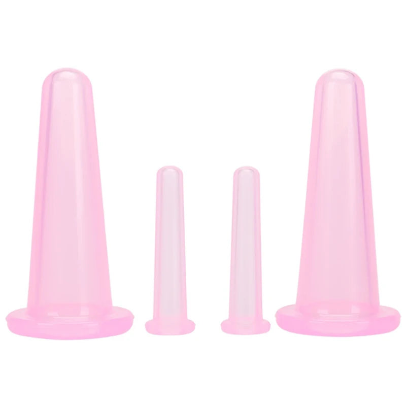 4-Piece Silicone Vacuum Cupping Massage Jars Set