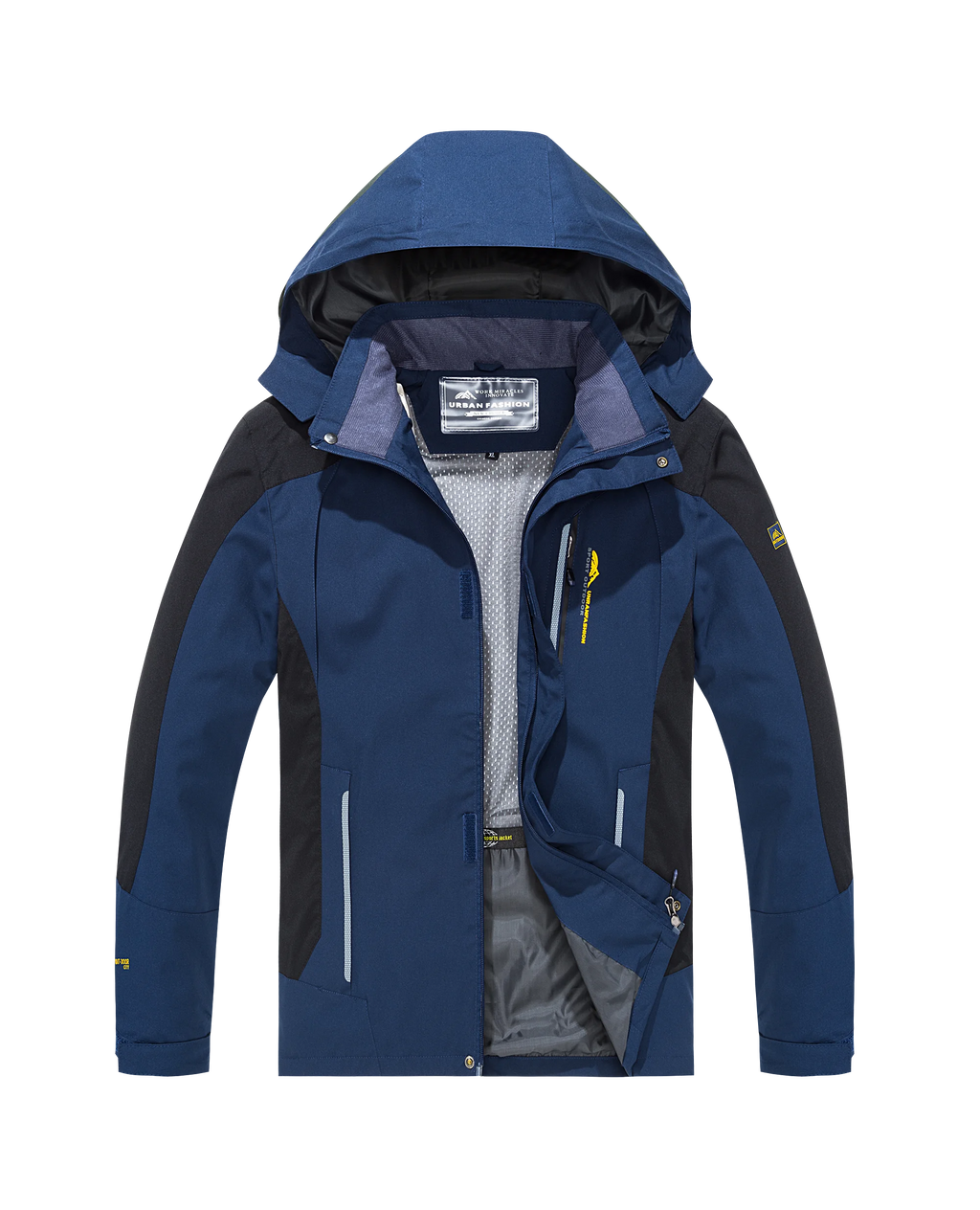 Men's Big & Tall Waterproof Hooded Jacket – Windproof Outdoor Coat, XL–8XL, 5 Colors