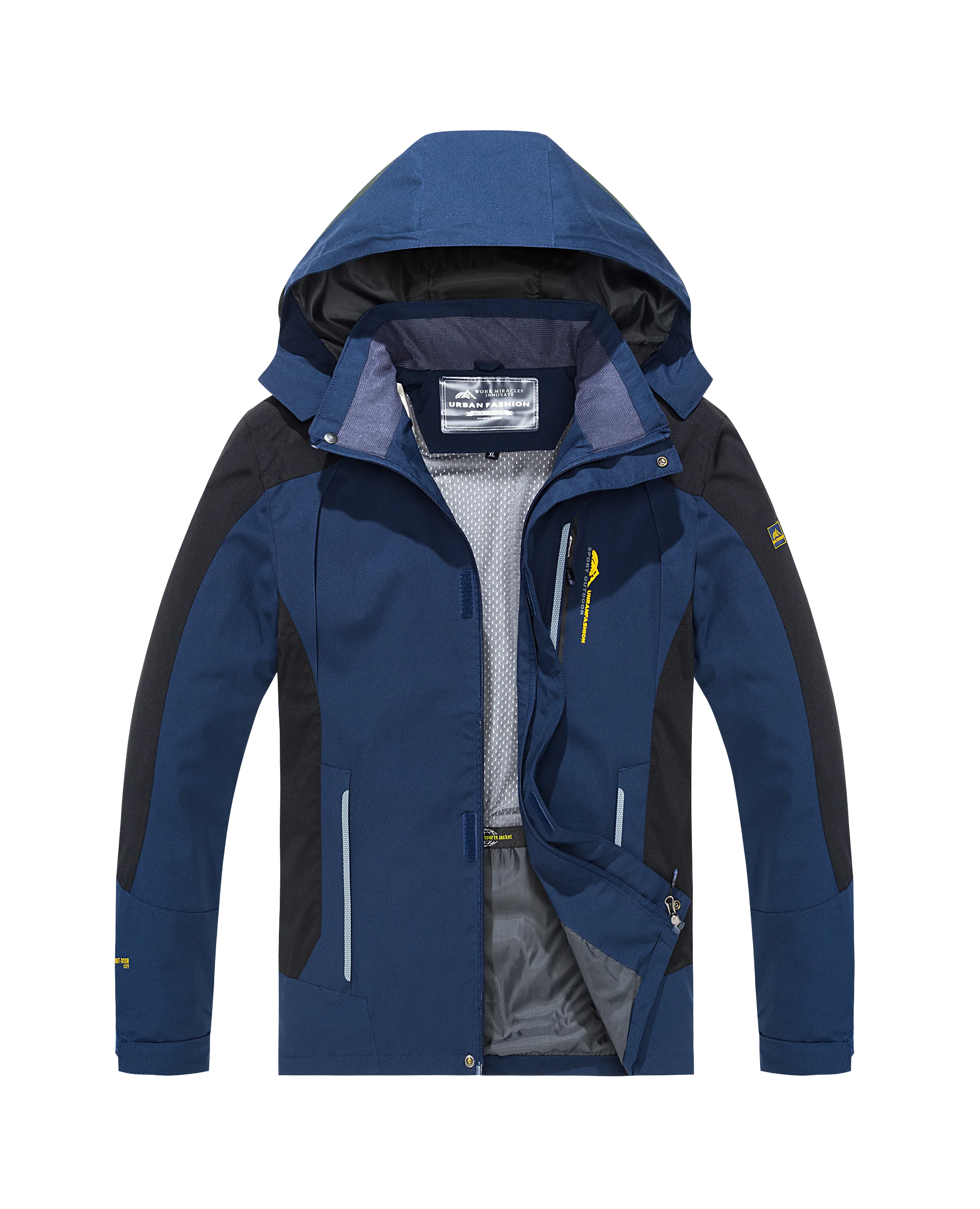 Men's Big & Tall Waterproof Hooded Jacket – Windproof Outdoor Coat, XL–8XL, 5 Colors