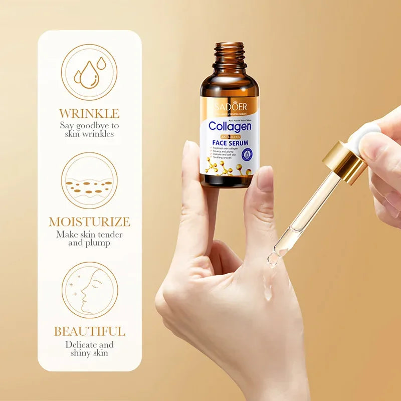 3-Piece Collagen Face Serum Skincare Set — Firming Moisturizing Nourishing Facial Essence
