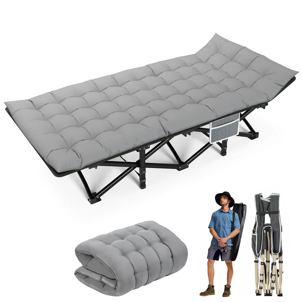 Folding Camping Cot – Heavy Duty 200KG Capacity, Portable Outdoor Bed for Adults, Beach, RV & Home