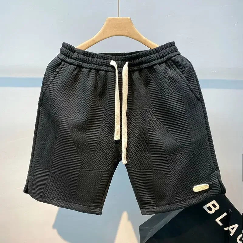 Men's Wave Pattern Drawstring Sport Shorts — Printed Athletic Shorts