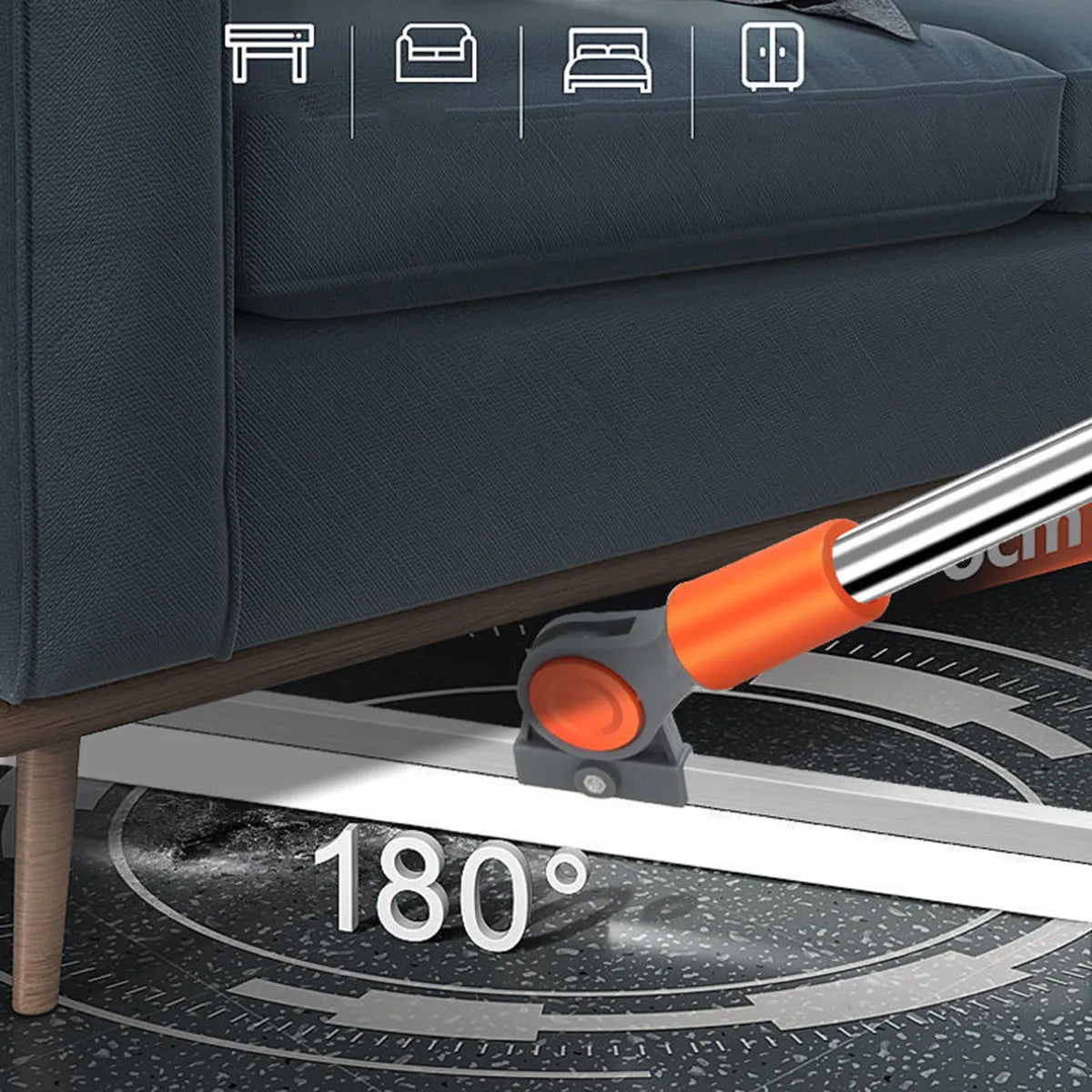 Silicone Scraper Broom Magic Wiper – High-Reach Floor Mop, Glass Wiper & Bathroom Sweeper
