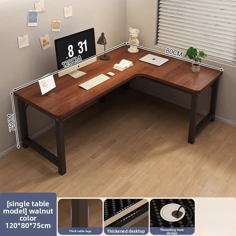 L-Shaped Corner Computer Heavy Duty Steel Frame Home Office WorkstationSpace Saving Writing Table for Gaming Bedroom Living
