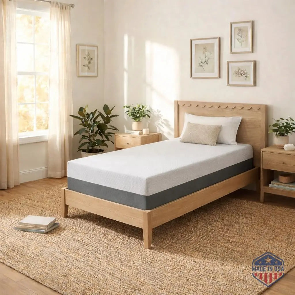 8 Inch Twin Mattress – Made in USA, CertiPUR-US & Oeko-Tex Certified, Fiberglass-Free, Cooling Gel