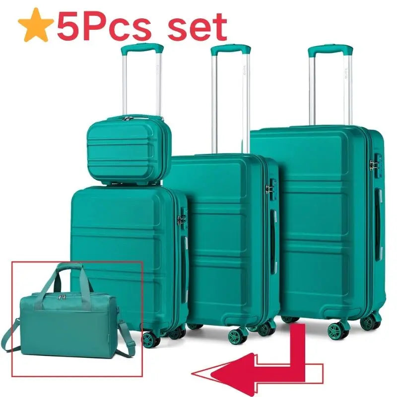KONO 4/5/6-Piece Hardshell Luggage Set with Toiletry Bag — TSA Lock Spinner Wheels Travel Suitcase
