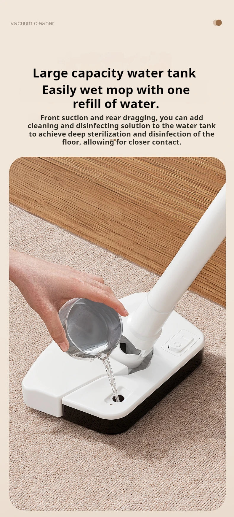 2-in-1 Cordless Vacuum & Mop – 22000Pa, 130° Multi-Angle, HEPA Filter, Pet Hair