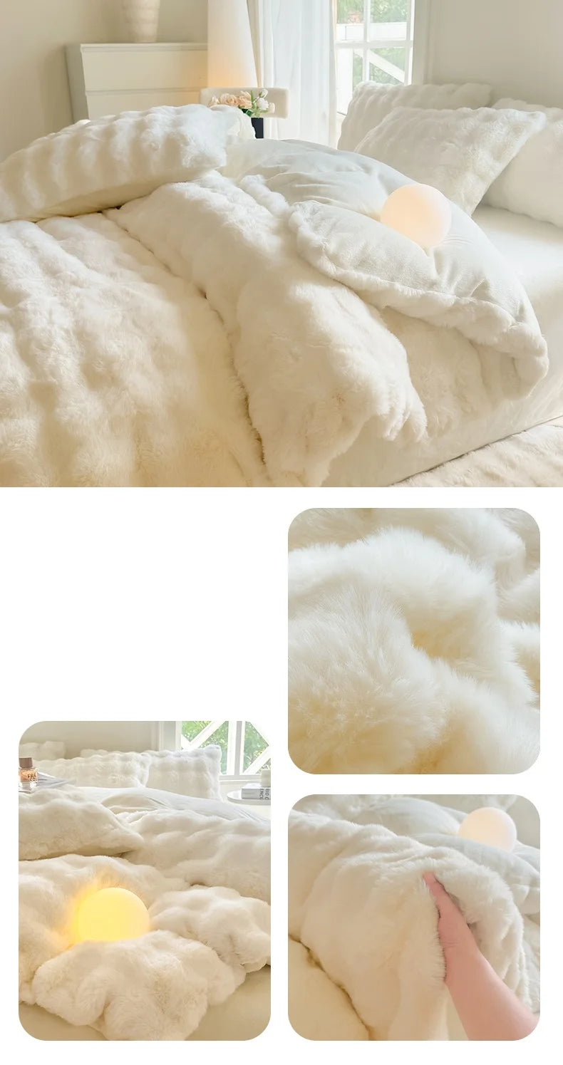 Plush Solid Color Duvet Cover – 300TC Warm Skin-Friendly Comforter Cover, 11 Colors & 4 Sizes