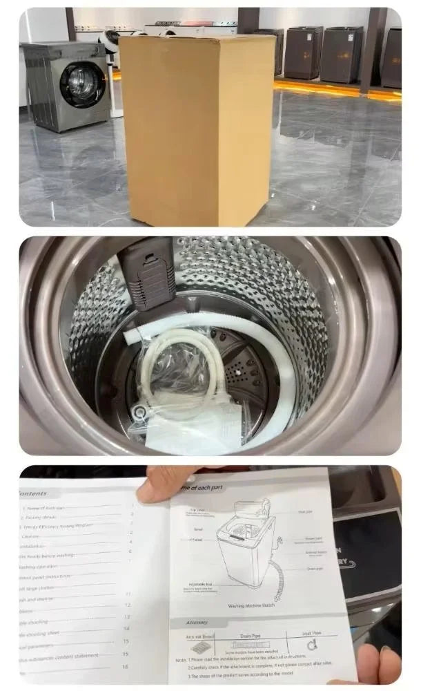 10KG Fully Automatic Top Load Washer-Dryer Combo — All-in-One Portable Laundry Machine for Home & Industrial Use