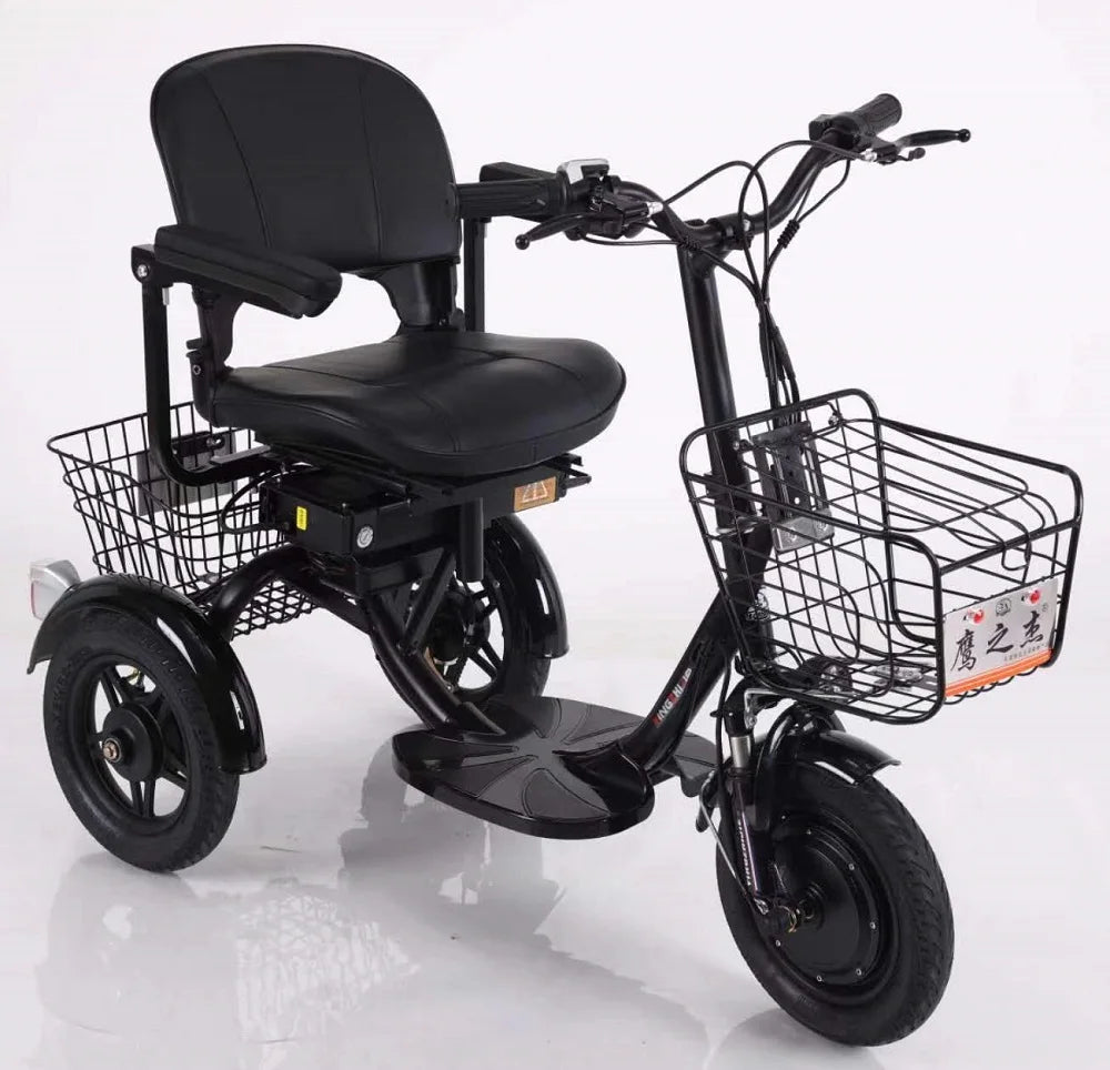 3-Wheel Electric Mobility Scooter for Adults, Folding Long-Range Design