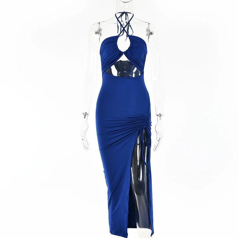 Sleeveless Backless Bodycon Club Midi Dress — Sexy Slim Night Party Dress