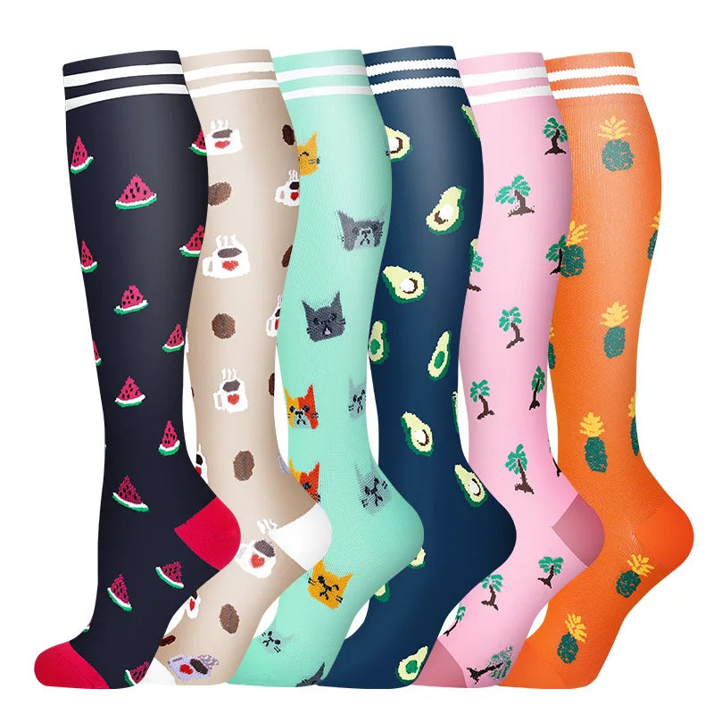 Knee High Compression Stockings 20-30mmHg – 6 Pairs Sports, Medical, Varicose Veins, Pregnancy, Edema & Diabetes