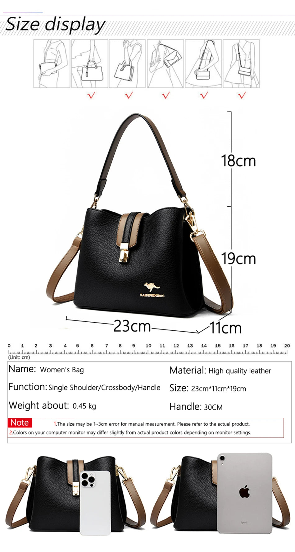 KMFFLY Patchwork Lock Square Shoulder Crossbody Bag – High Capacity PU Leather Handbag for Women