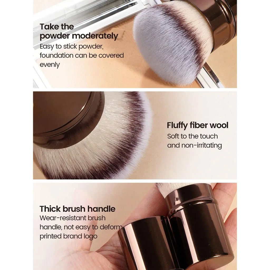 Retractable Professional Face Makeup Brush — Ultra-Soft Blush & Powder