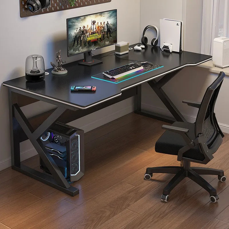 Student Writing & E-Sports Computer Desk — Metal Frame Home Office Workbench