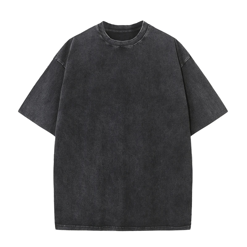 Men's Heavy Cotton Vintage Washed Oversized Tee — Premium Streetwear T-Shirt