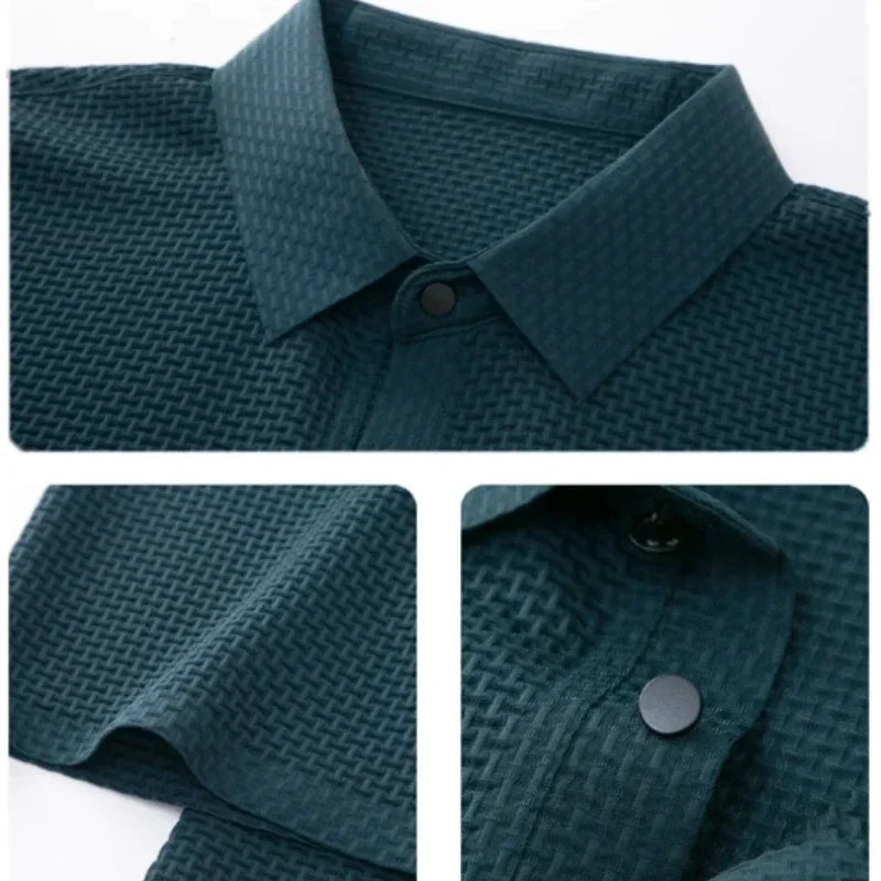 Men's Ice Silk Breathable Polo Shirt — Business Casual Short Sleeve Summer Top